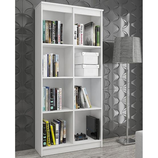 ÉTAGÈRE DE BUREAU R 80 cm CLP 8 ÉTAGÈRES BLANCHE