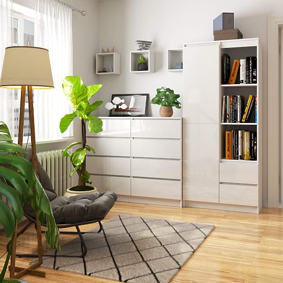 Étagère de bureau R 80 cm CLP R11 PK BLANC / BLANC BRILLANT