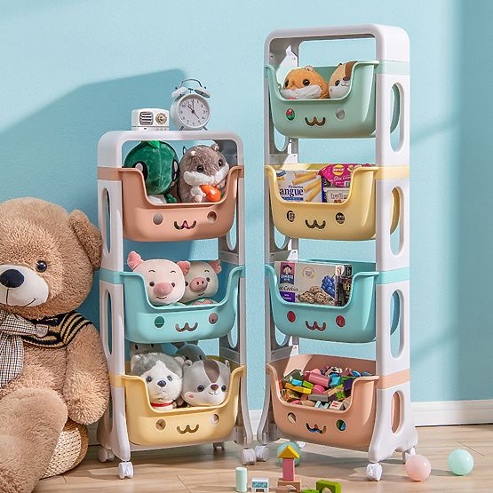 Étagère en plastique sur roulettes BOBBY avec 4 étagères
