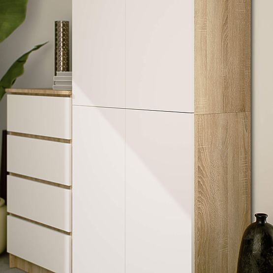 ÉTAGÈRE FERMÉE R80 2D 8P CLP CHÊNE SONOMA / BLANC