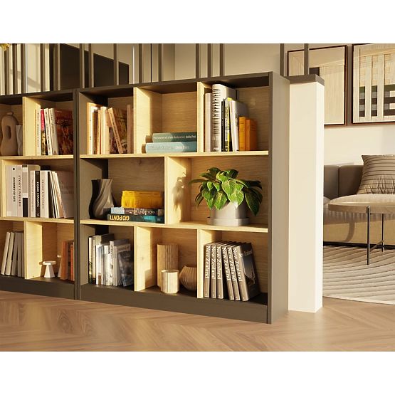 Étagère Fiesta 8P ANTHRACITE CHÊNE ARTISAN