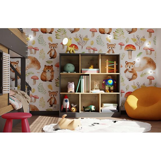 Étagère Fiesta 8P ANTHRACITE CHÊNE ARTISAN