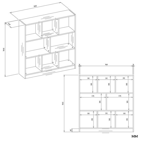 Étagère Fiesta 8P CHÊNE ARTISAN / BLANC