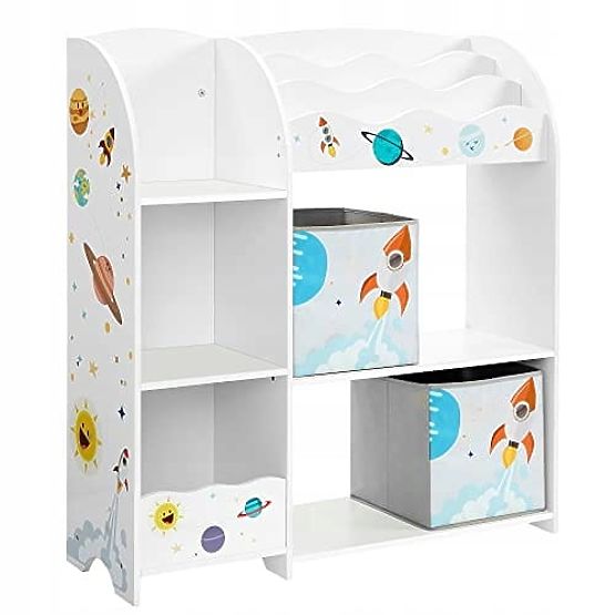 Étagère à jouets armoire pour enfants 5 étagères 2 boîtes de rangement compartiments pour livres