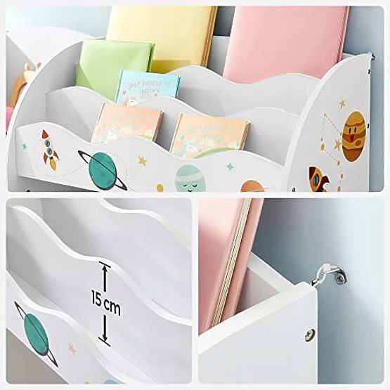Étagère à jouets armoire pour enfants 5 étagères 2 boîtes de rangement compartiments pour livres