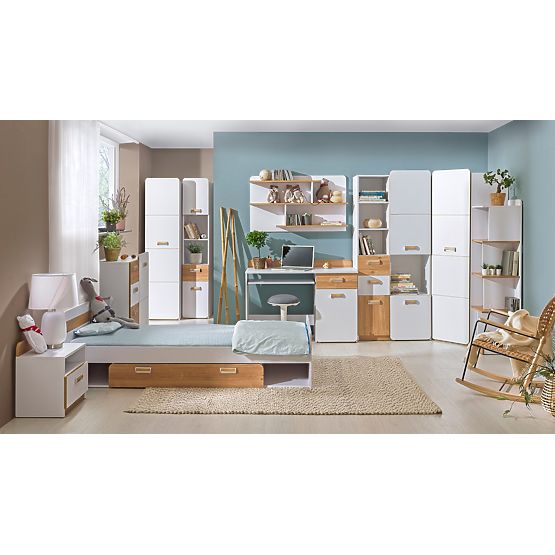 Etagère L8 - blanc / chêne nash