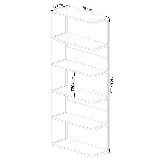 Étagère loft en métal 80 cm - blanc-chêne sonoma - 6 étagères