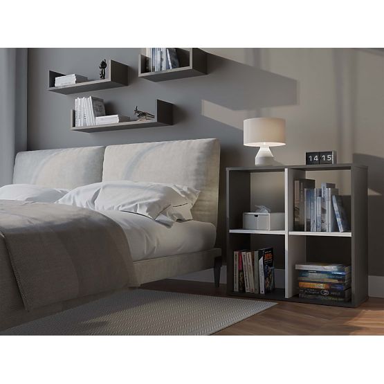 Étagère Malax 2x2 ANTHRACITE BLANC