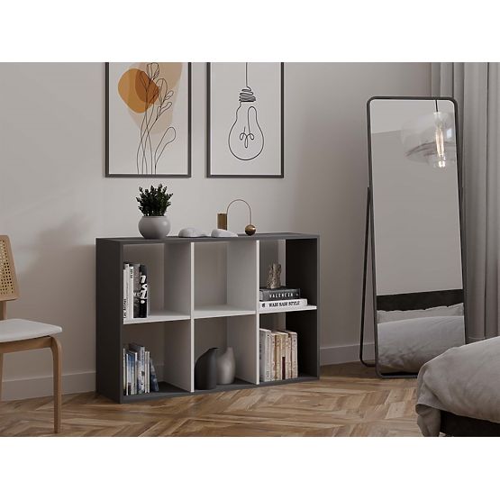 Étagère Malax 2X3 ANTHRACITE BLANC