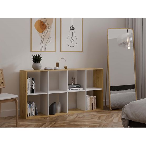 Étagère Malax 2X4 Chêne Artisan Blanc