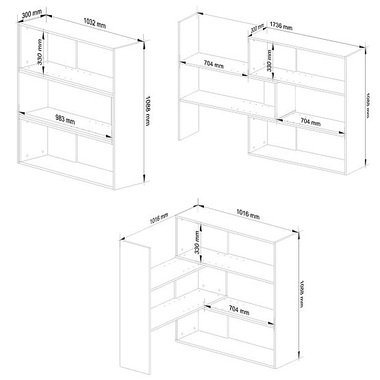 Étagère mini TWIST ajustable - chêne sonoma