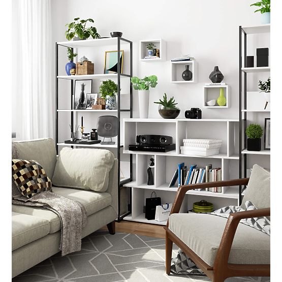 ÉTAGÈRE MURALE K 25x25cm ENSEMBLE 3pcs BLANC