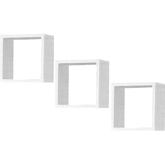 ÉTAGÈRE MURALE K 25x25cm ENSEMBLE 3pcs BLANC