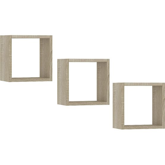 ÉTAGÈRE MURALE K 25x25cm ENSEMBLE DE 3pcs CHÊNE SONOMA