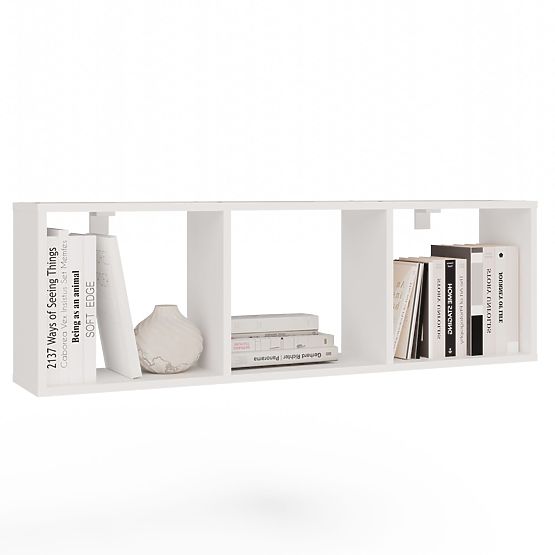 Étagère Murale Suspendue COBI 1X3 - Étagère Murale Moderne 3 Compartiments Blanc Mat
