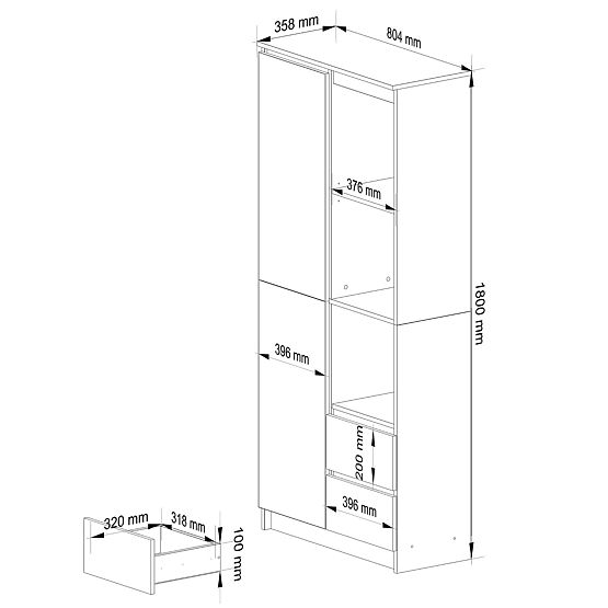 Étagère R11 R80 1D 2SZ CLP Chêne Sonoma