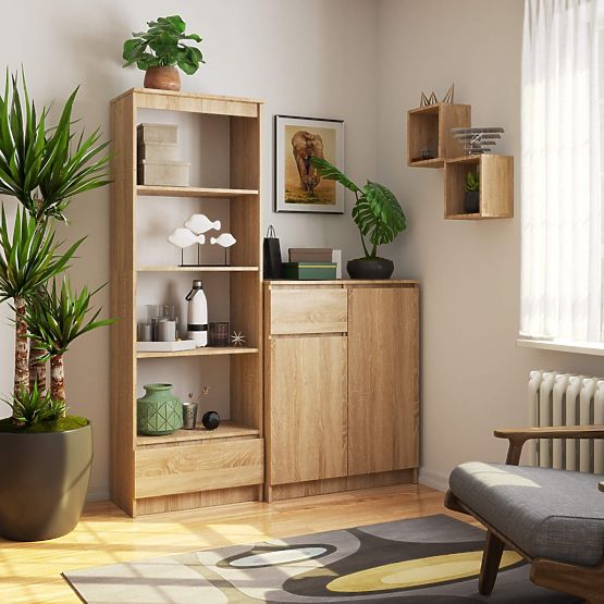 ÉTAGÈRE R60 1TI 4P CLP PK CHÊNE SONOMA