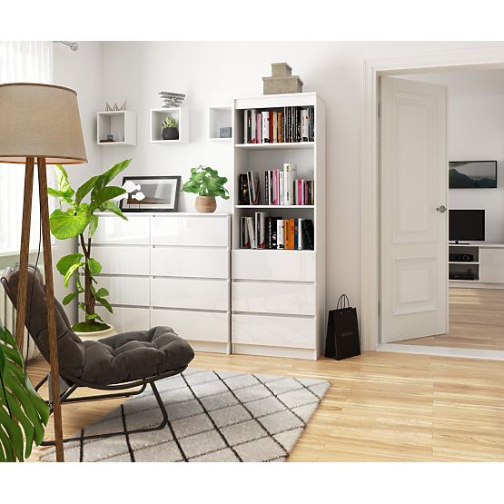 ÉTAGÈRE R60 3TI 2P CLP PK BLANC