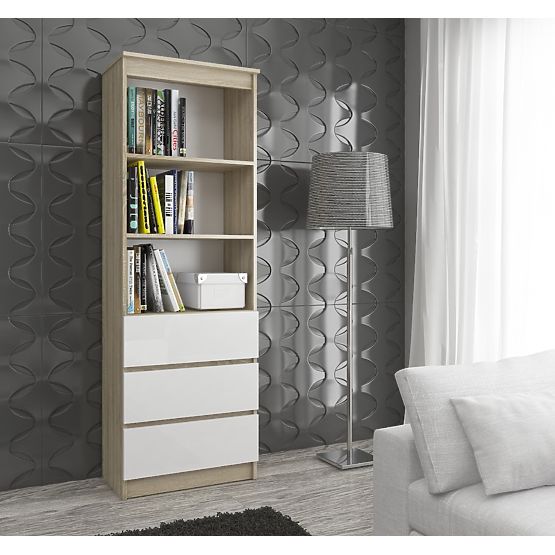 ÉTAGÈRE R60 3TI 2P CLP PK SONOMA / BLANC