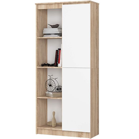 ÉTAGÈRE R80 1D 4P CLP CHÊNE SONOMA / BLANC
