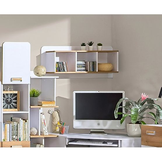 Étagère suspendue L9 - blanc / chêne nash