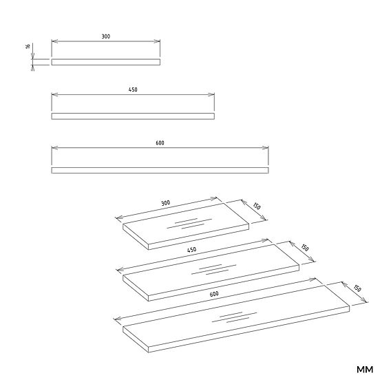 Étagères murales TOBI 3P BLANC