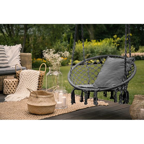 Fauteuil à bascule suspendu - gris