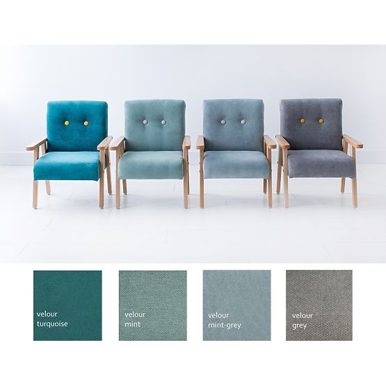 Fauteuil enfant rétro Velour - menthe