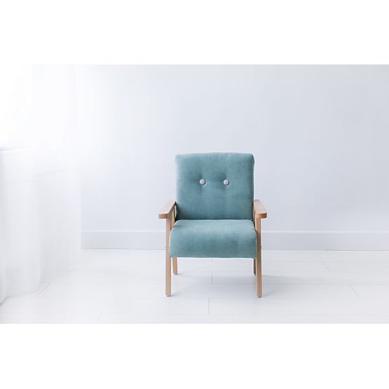 Fauteuil enfant rétro Velour - menthe