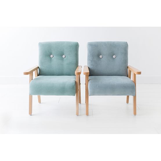 Fauteuil enfant rétro Velour - menthe