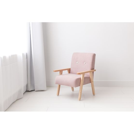 Fauteuil rétro pour enfant Velours - rose