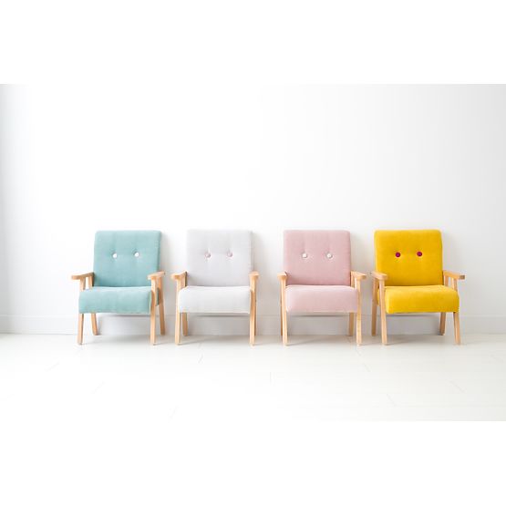 Fauteuil rétro pour enfant Velours - rose