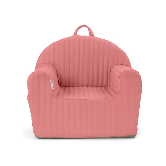 Fauteuil matelassé à rayures - rose