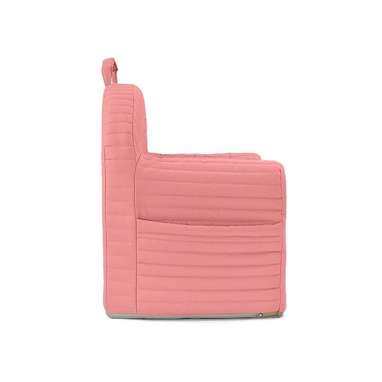 Fauteuil matelassé à rayures - rose