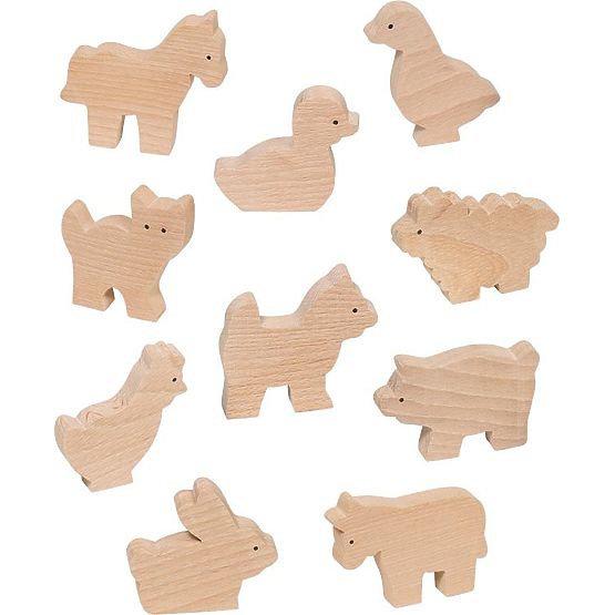 Figurines en bois de la ferme