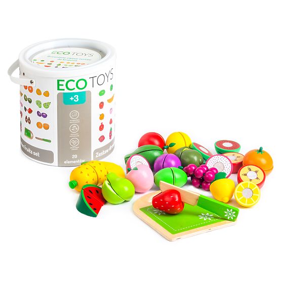 Fruits en bois à découper 20 pièces ECOTOYS