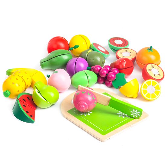 Fruits en bois à découper 20 pièces ECOTOYS