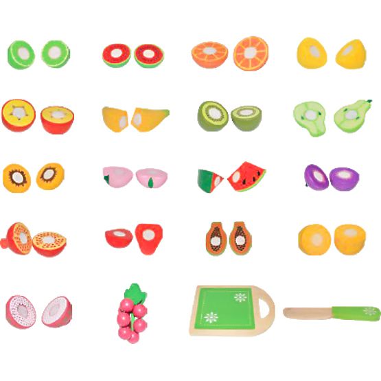 Fruits en bois à découper 20 pièces ECOTOYS