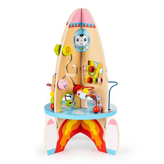 Fusée éducative multifonctionnelle en bois 8en1