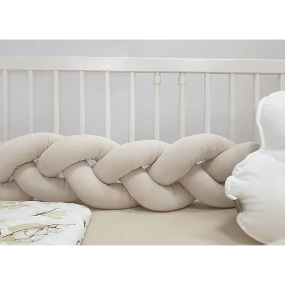 Tour de lit tressé 240 cm - beige
