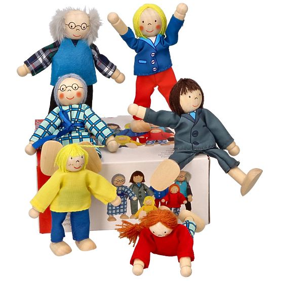 GOKI Famille - poupées en bois pour maison de poupée