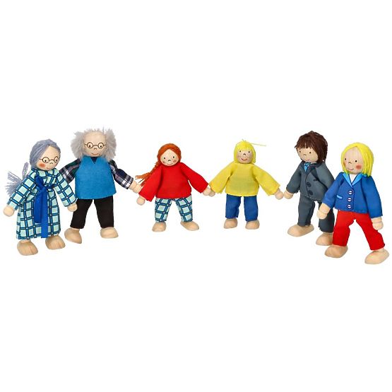 GOKI Famille - poupées en bois pour maison de poupée