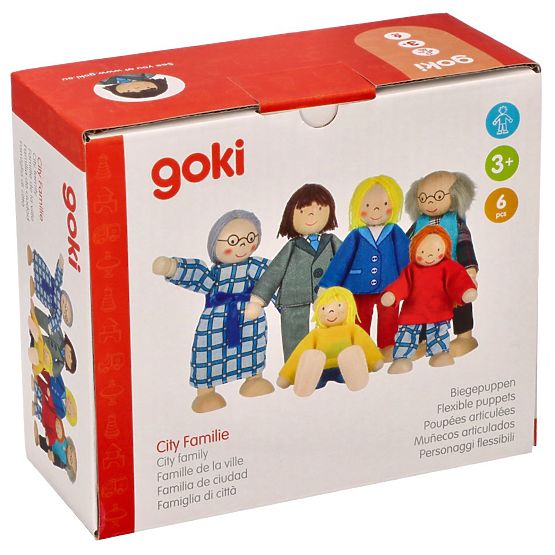 GOKI Famille - poupées en bois pour maison de poupée
