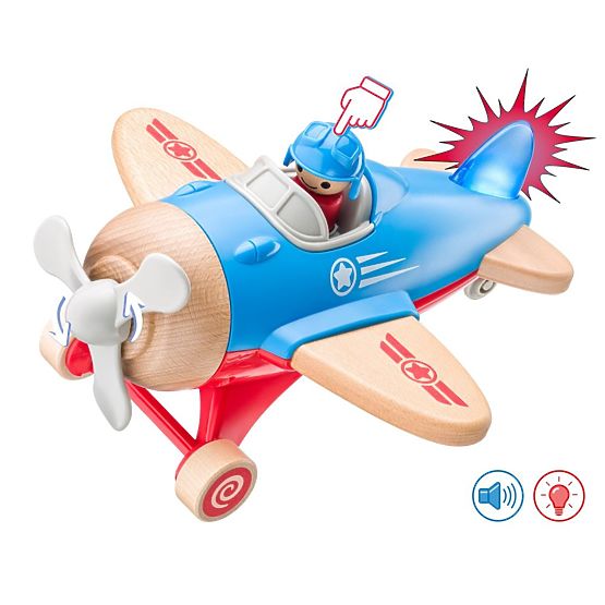 Grand avion avec pilote - s'illumine et émet des sons