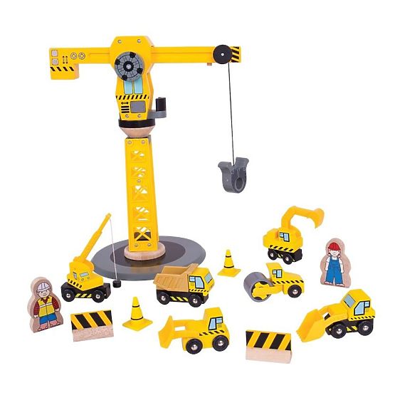 Grand jeu de construction avec grue