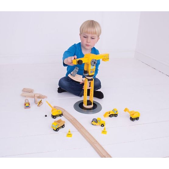 Grand jeu de construction avec grue