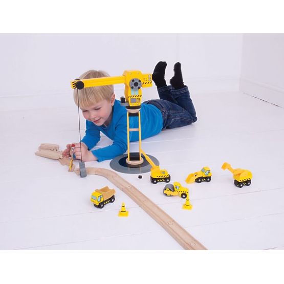 Grand jeu de construction avec grue