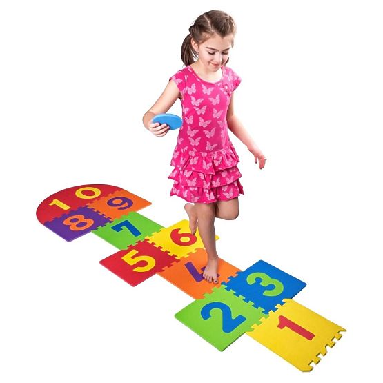 Grand puzzle en mousse pour jouer à la marelle