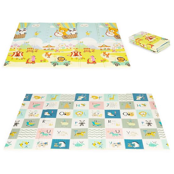 Grand tapis éducatif en mousse pliable réversible avec sac ECOTOYS