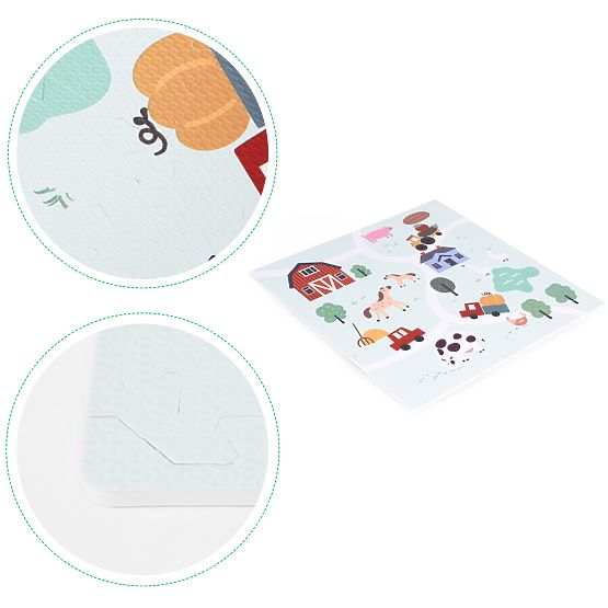 Grand tapis en mousse EVA pour enfants Ferme 90,5x90,5 cm 21 pcs ECOTOYS